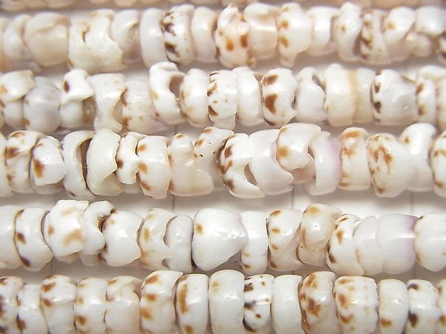 [Video] Puka Shell Rondelle 7mm 1strand beads (aprx.15inch/38cm)