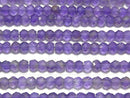[Video] High Quality! Amethyst AA++ Faceted Button Rondelle 3.5x3.5x3mm 1strand beads (aprx.15inch / 37cm)