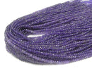 [Video] High Quality! Amethyst AA++ Faceted Button Rondelle 3.5x3.5x3mm 1strand beads (aprx.15inch / 37cm)