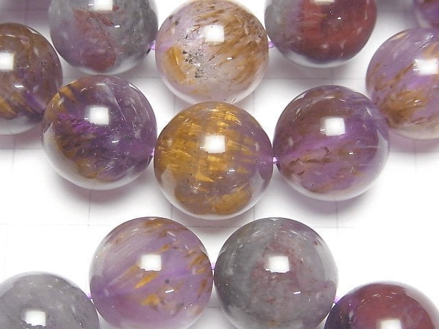 [Video] Cacoxenite in Amethyst AA++ Round 14mm Bracelet