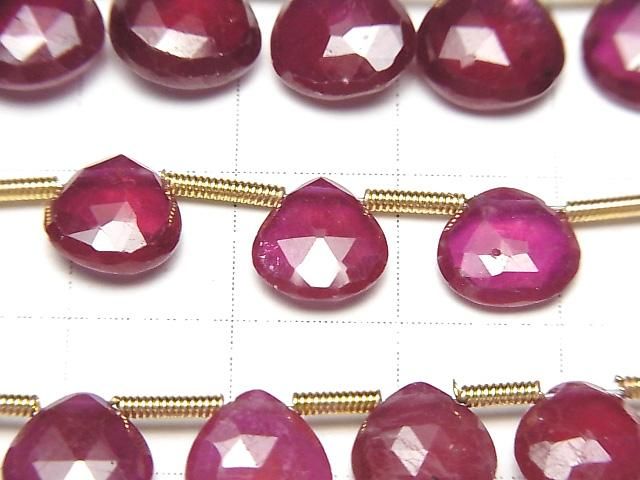 [Video]High Quality Ruby AA++ Chestnut Faceted Briolette half or 1strand beads (aprx.5inch/13cm)