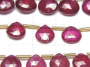 [Video]High Quality Ruby AA++ Chestnut Faceted Briolette half or 1strand beads (aprx.5inch/13cm)