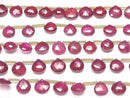 [Video]High Quality Ruby AA++ Chestnut Faceted Briolette half or 1strand beads (aprx.5inch/13cm)