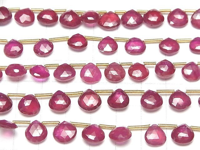 [Video] High Quality Ruby AAA- Chestnut Faceted Briolette half or 1strand beads (aprx.6inch/14cm)