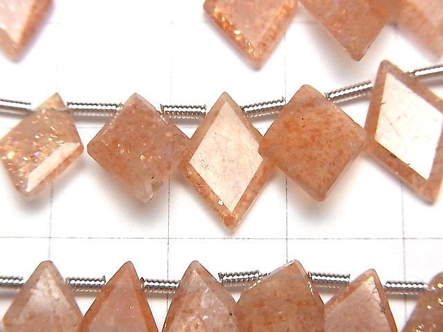 [Video] High Quality Sunstone AAA- Diamond Shape 1strand beads (aprx.7inch / 18cm)