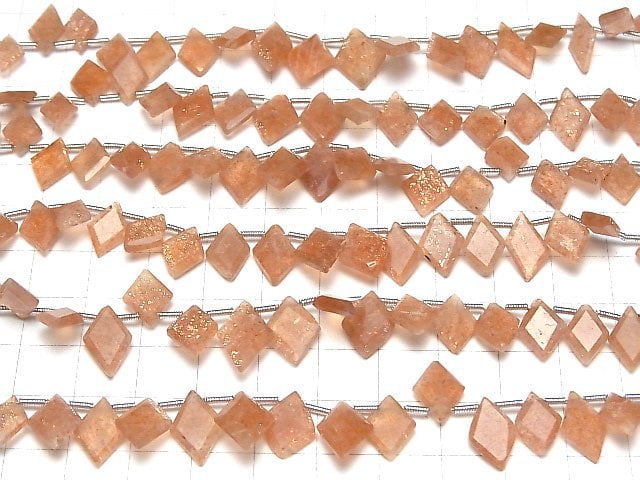 [Video] High Quality Sunstone AAA- Diamond Shape 1strand beads (aprx.7inch / 18cm)