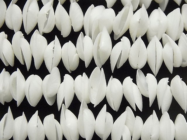 [Video] White Kaykay Shell Beads 1strand beads (aprx.15inch / 38cm)