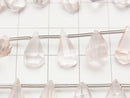 [Video] High Quality Rose Quartz AAA Rough Drop Faceted Briolette half or 1strand beads (aprx.7inch / 18cm)
