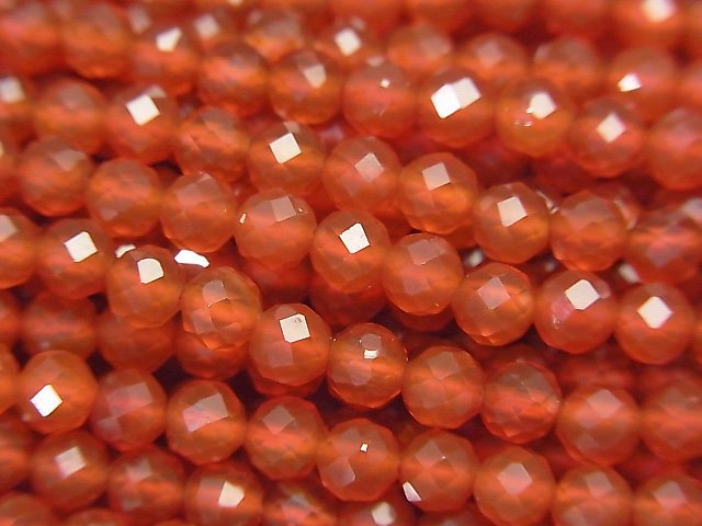 [Video]High Quality! Red Agate AAA Small Size Faceted Round 4mm 1strand beads (aprx.15inch/37cm)