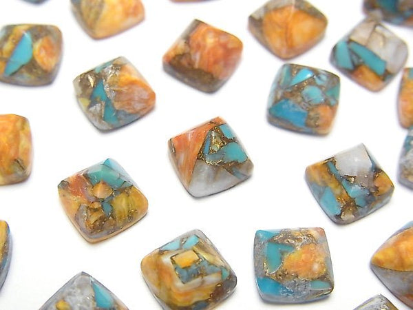 [Video] Oyster Copper Turquoise AAA Sugarloaf Cut 8x8mm 3pcs