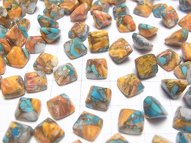 [Video] Oyster Copper Turquoise AAA Sugarloaf Cut 8x8mm 3pcs