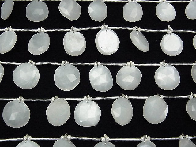 [Video] White Stone AAA- Freeform Single Sided Rose Cut 1strand (9pcs)