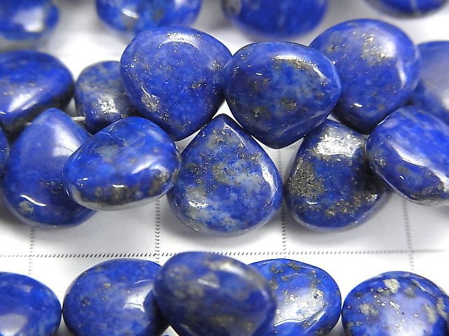 [Video] High Quality Lapislazuli AA++ Chestnut (Smooth) NO.2 half or 1strand beads (aprx.7inch / 18cm)