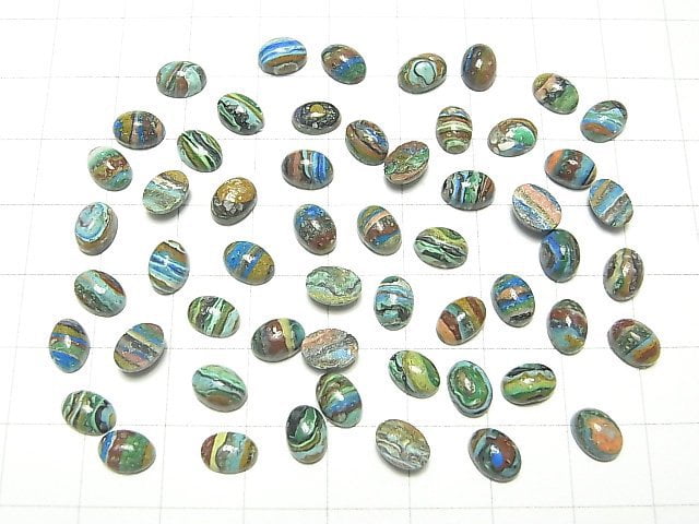 [Video] Rainbow Calsilica Oval Cabochon 7x5mm 5pcs