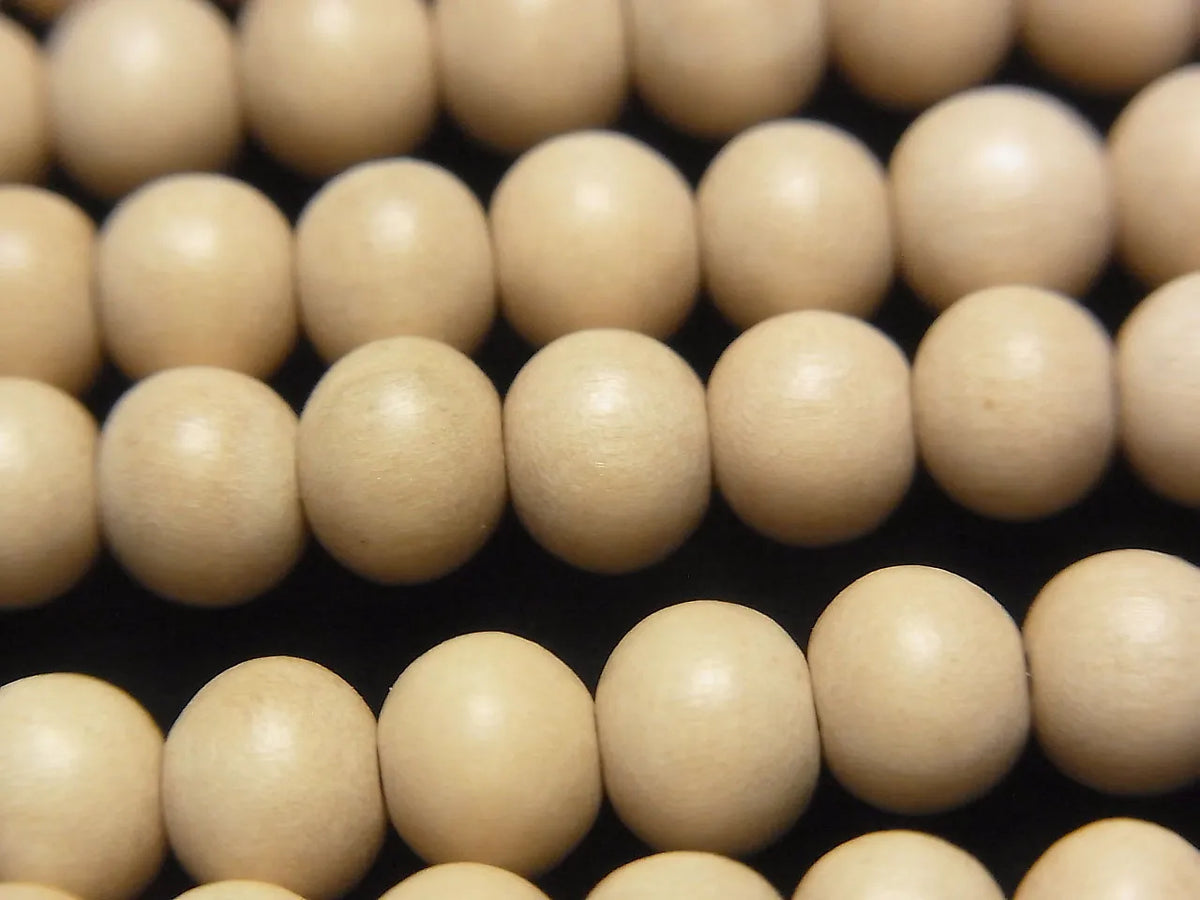 Whitewood Semi Round 6mm 1strand beads (aprx.15inch/38cm)