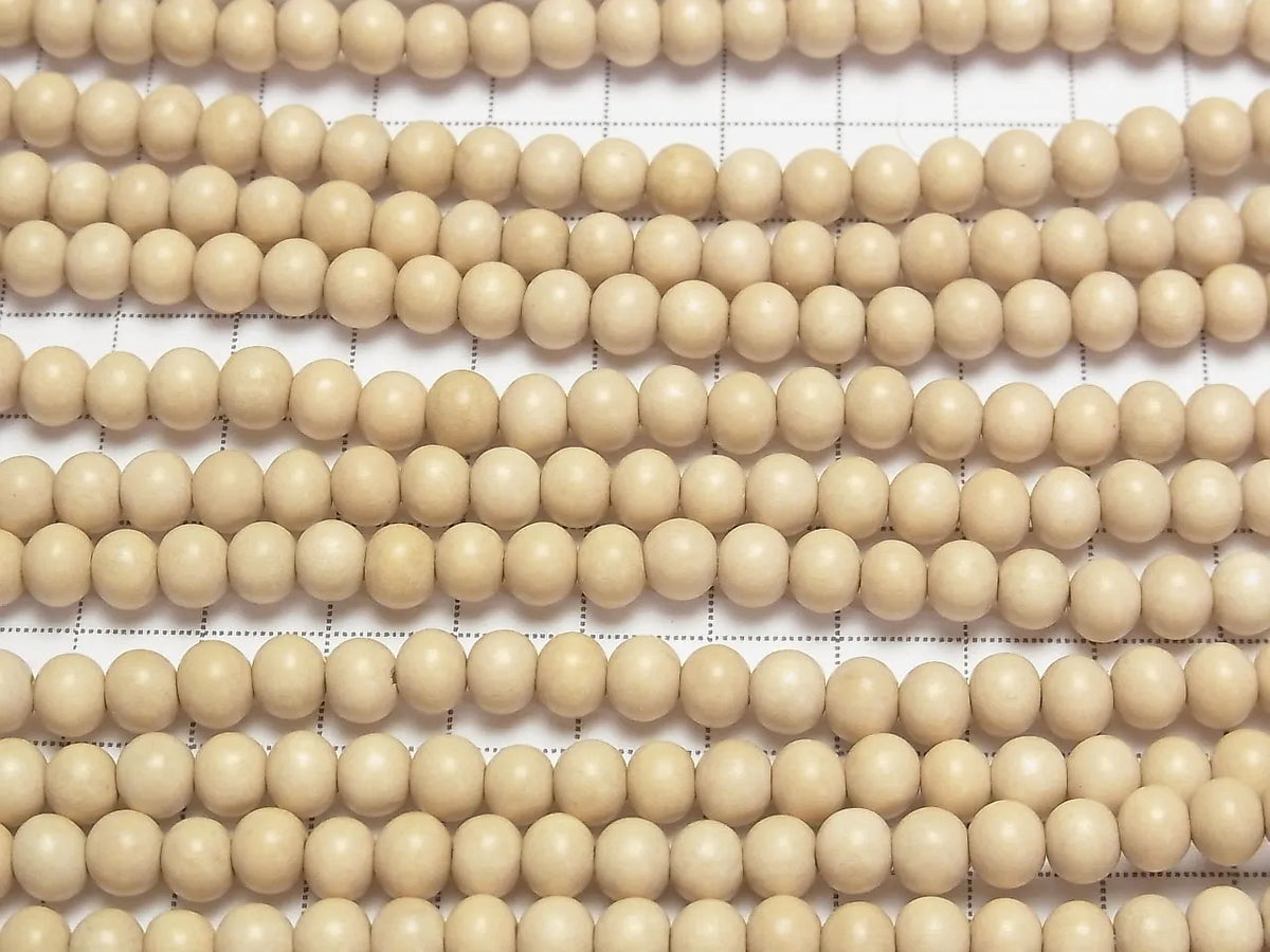 Whitewood Semi Round 6mm 1strand beads (aprx.15inch/38cm)