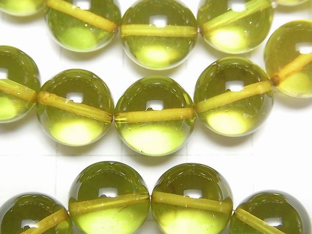 [Video] Green Amber Round 12mm Bracelet