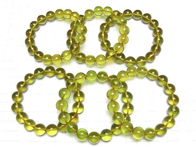 [Video] Green Amber Round 12mm Bracelet