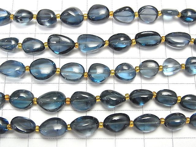 [Video] High Quality London Blue Topaz AAA Nugget half or 1strand beads (aprx.7inch / 18cm)