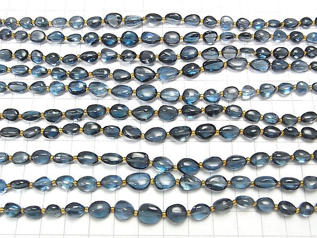 [Video] High Quality London Blue Topaz AAA Nugget half or 1strand beads (aprx.7inch / 18cm)