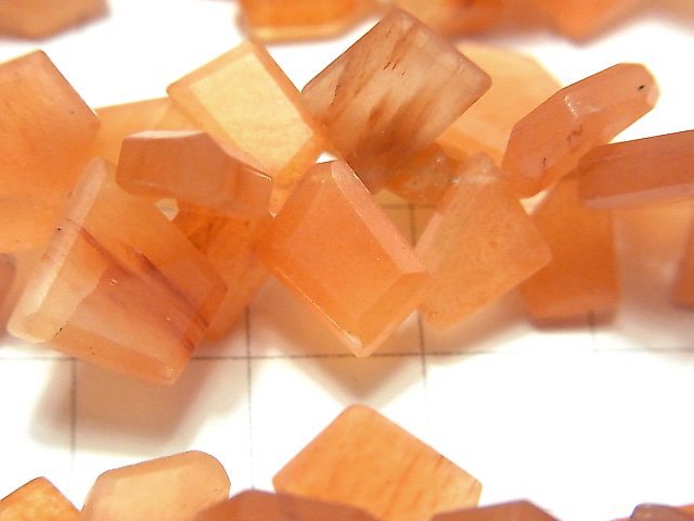 [Video] Orange Quartz AA++ Rough Slice Faceted 1strand beads (aprx.7inch / 18cm)