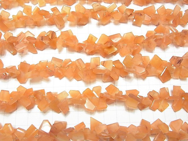 [Video] Orange Quartz AA++ Rough Slice Faceted 1strand beads (aprx.7inch / 18cm)