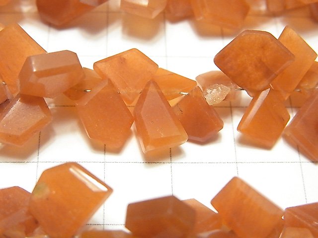[Video] Orange Quartz AA++ Rough Slice Faceted 1strand beads (aprx.7inch / 18cm)