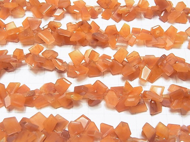 [Video] Orange Quartz AA++ Rough Slice Faceted 1strand beads (aprx.7inch / 18cm)