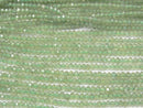 [Video] High Quality! Green Apatite AA++ Faceted Button Rondelle 3x3x2mm 1strand beads (aprx.15inch / 38cm)