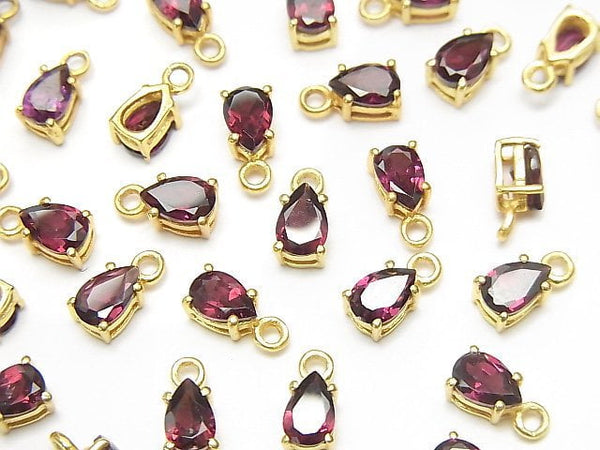 Bezel Setting, Garnet, Pear Shape Gemstone Beads