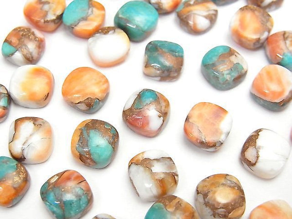 [Video] Oyster Copper Turquoise AAA Square Cabochon 8x8mm 3pcs