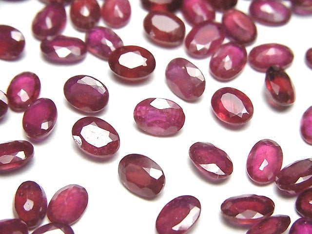 Oval, Ruby Gemstone Beads