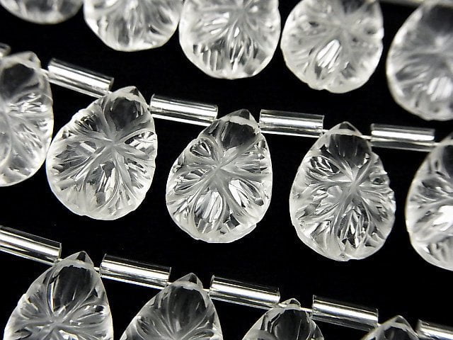 [Video] Crystal AAA- Carved Pear shape 14x10mm half or 1strand (10pcs)