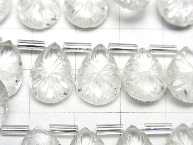 [Video] Crystal AAA- Carved Pear shape 14x10mm half or 1strand (10pcs)