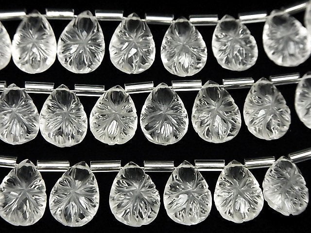 [Video] Crystal AAA- Carved Pear shape 14x10mm half or 1strand (10pcs)