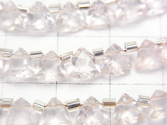 [Video] High Quality Rose Quartz AAA Triangle Faceted 6x6mm 1strand (28pcs)