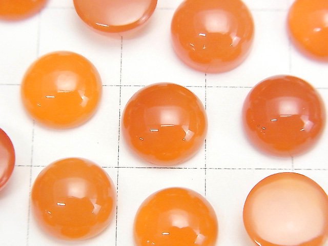 [Video]High Quality Carnelian AAA Round Cabochon 10x10mm 4pcs