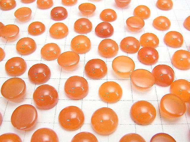 [Video]High Quality Carnelian AAA Round Cabochon 10x10mm 4pcs