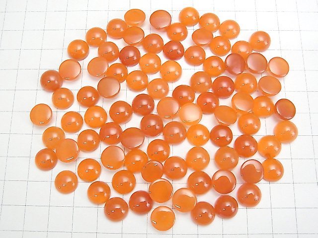 [Video]High Quality Carnelian AAA Round Cabochon 10x10mm 4pcs