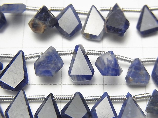 [Video] Sodalite AA++ Rough Slice Faceted 1strand beads (aprx.7inch / 18cm)