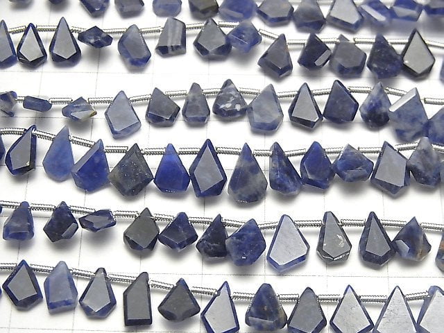 [Video] Sodalite AA++ Rough Slice Faceted 1strand beads (aprx.7inch / 18cm)