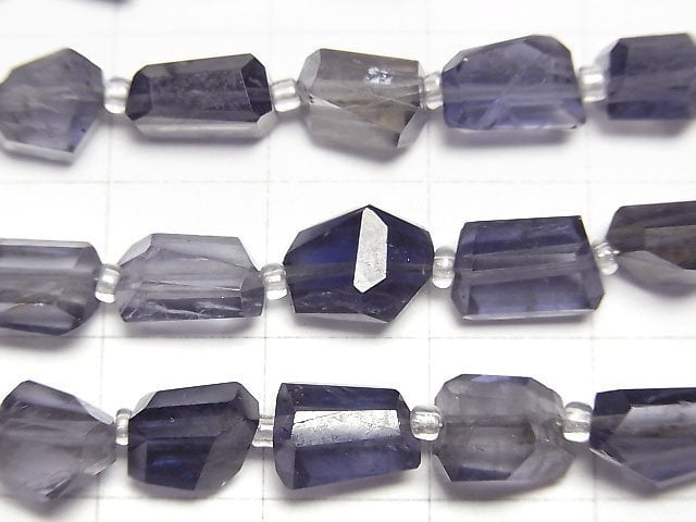 [Video] High Quality Iolite AAA- Faceted Nugget 1strand beads (aprx.5inch / 13cm)