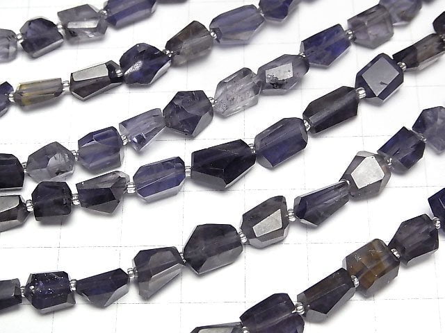 [Video]High Quality Iolite AA++ Faceted Nugget 1strand beads (aprx.5inch/12cm)