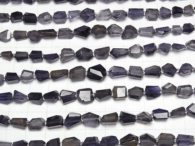 [Video]High Quality Iolite AA++ Faceted Nugget 1strand beads (aprx.5inch/12cm)