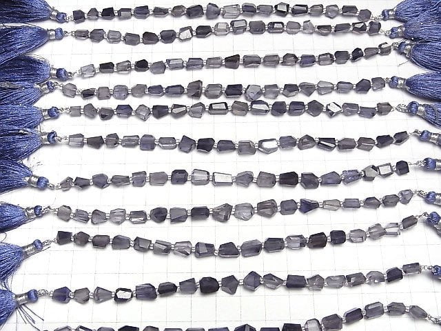 [Video] High Quality Iolite AAA- Faceted Nugget 1strand beads (aprx.5inch / 13cm)