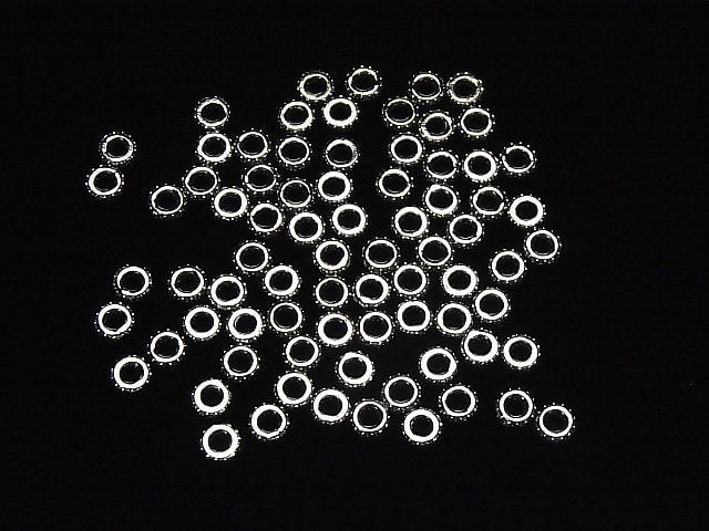 Metal parts Roundel 6x6x1.5mm Silver color (with CZ) 3pcs