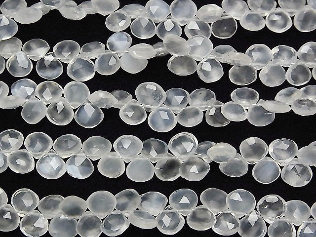 [Video] High Quality Ceylon Moonstone AAA- Chestnut Faceted Briolette half or 1strand beads (aprx.8inch / 20cm)