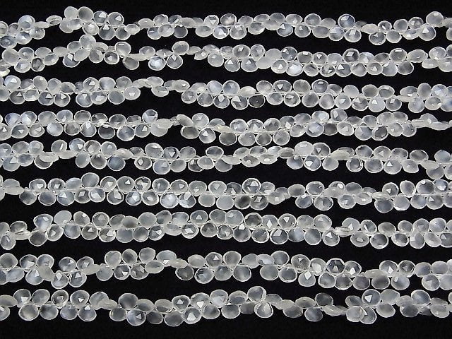 [Video] High Quality Ceylon Moonstone AAA- Chestnut Faceted Briolette half or 1strand beads (aprx.8inch / 20cm)