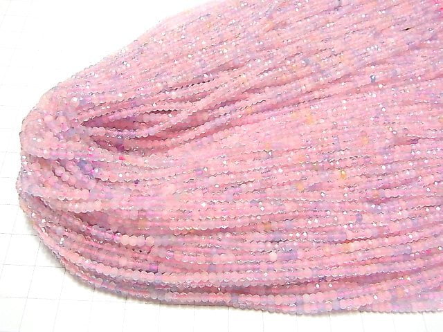 [Video] High Quality! Beryl Mix (Multicolor Aquamarine) AA+ Faceted Button Rondelle 3x3x2mm 1strand beads (aprx.15inch / 37cm)