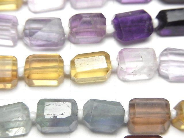 [Video] Multi-color Fluorite AA++ Faceted Nugget 1strand beads (aprx.12inch/30cm)